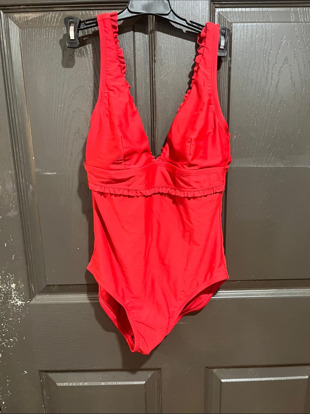 Tommy Hilfiger Red Girls One-Piece Ruffle Swim Suit